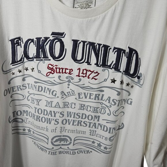 Ecko Unltd. Mens T-Shirt 3XL Off-White Graphic Tee By Marc Ecko 100% Cotton - Picture 2 of 5